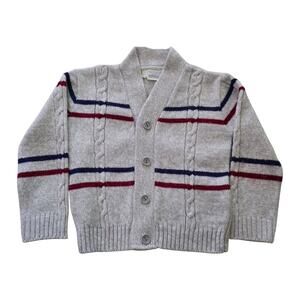 Vintage Cardigan Sweater Mothercare Toddler SZ 2 Striped Gray